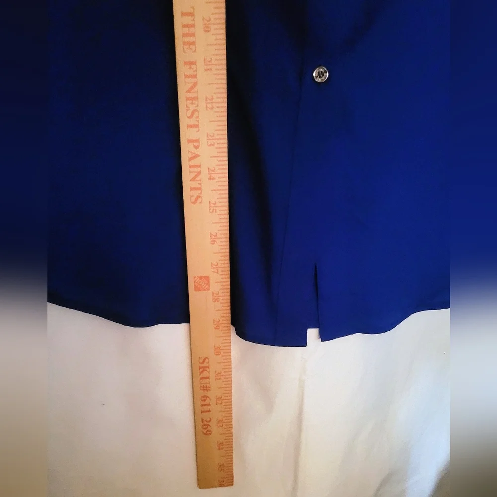 Calvin Klein.. Royal Blue Blouse with Zippered Pockets (78B) - Picture 6 of 8